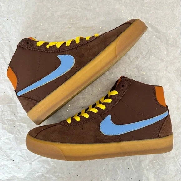 Nike SB Bruin Hi Premium Sneakers Shoes Suede Brown “Why So Sad” - Picture 5 of 9